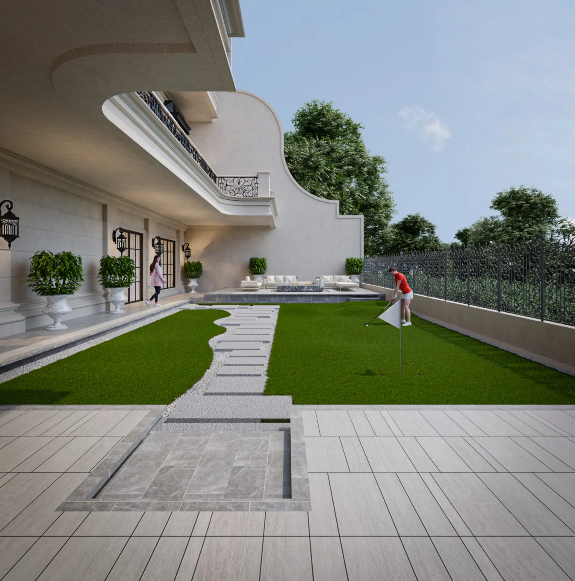 AL MANSION - Backyard 3D