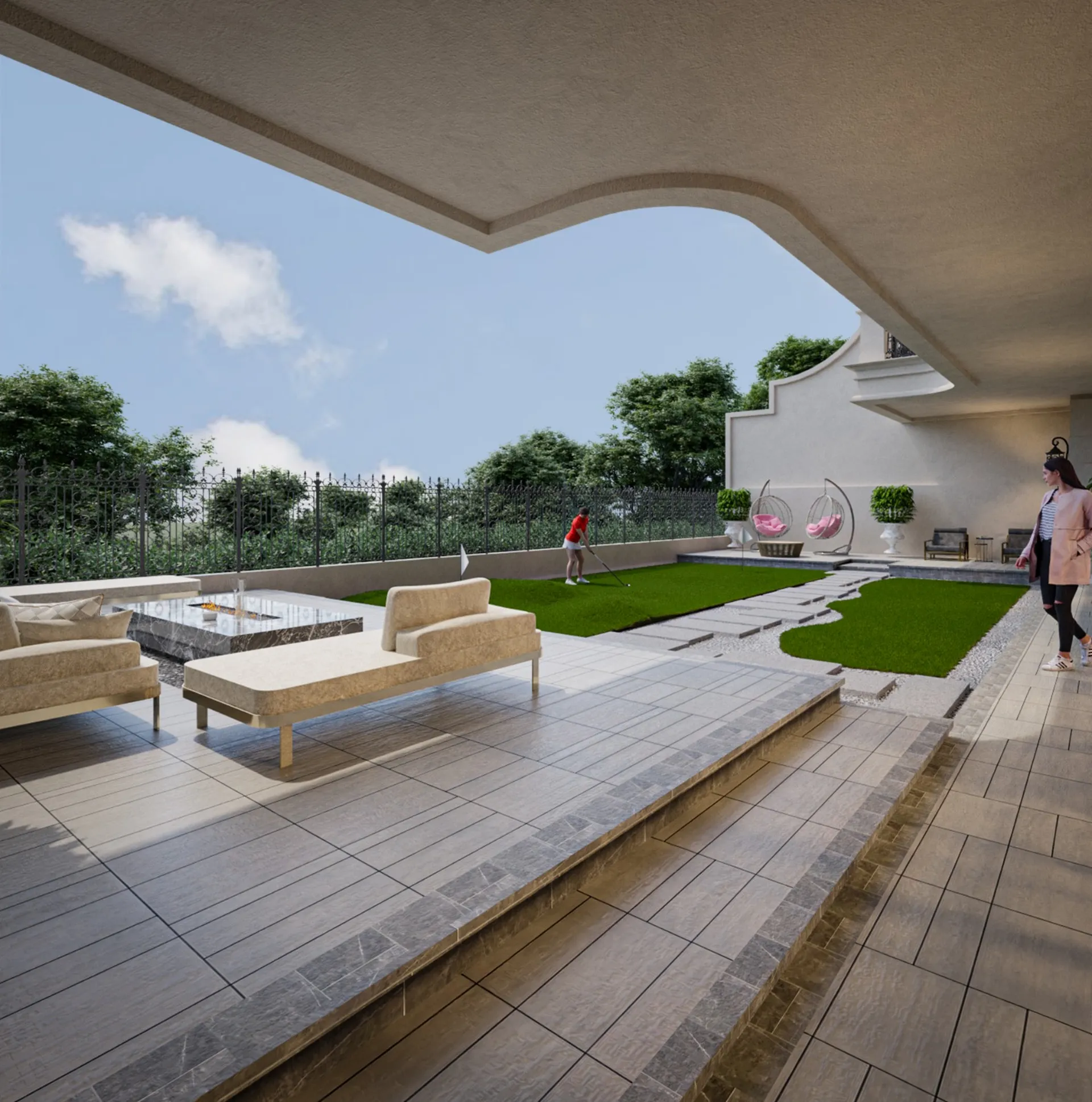 AL MANSION - Backyard 3D
